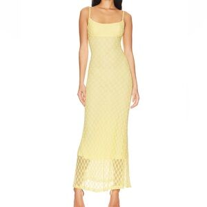 Yellow Lace Midi Dress - Size XL (but fits an 8/10)